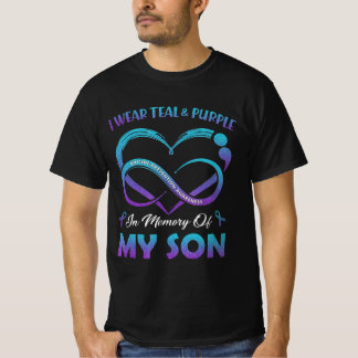 Zelfmoordbewustzijn Ik Draag Blauwgroen en Paars i T-shirt