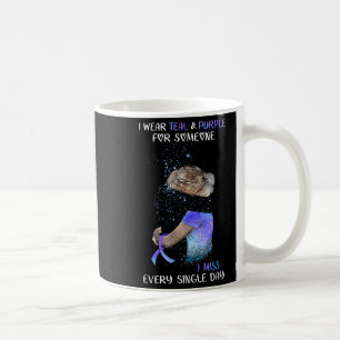 Zelfmoordbewustzijn Ik Draag Teal & Paars Voor Som Koffiemok
