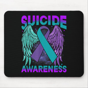 Zelfmoordbewustzijn Kleding Wings Ribbon Suicide P Muismat