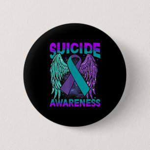 Zelfmoordbewustzijn Kleding Wings Ribbon Suicide P Ronde Button 5,7 Cm