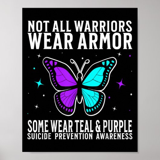 Zelfmoordbewustzijn Krijger Zelfmoordpreventie Bew Poster (Voorkant)