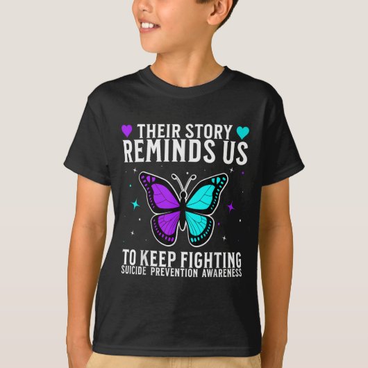 Zelfmoordbewustzijn Ondersteuning Zelfmoordprevent T-shirt (Voorkant)