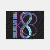 Zelfmoordbewustzijn Ontwerp je leven als Sticker Fleece Deken (Voorkant (Horizontaal))
