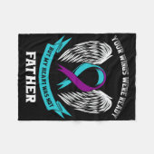 Zelfmoordbewustzijn Pap Blauwgroen en Paars koolst Fleece Deken (Voorkant (Horizontaal))