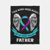 Zelfmoordbewustzijn Pap Blauwgroen en Paars koolst Fleece Deken (Voorkant)