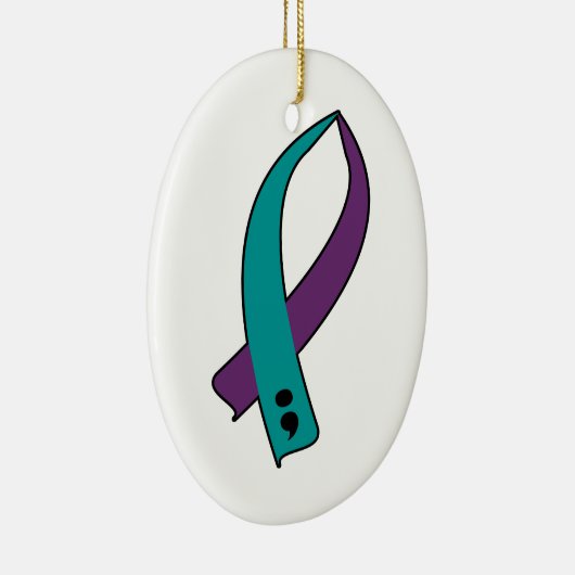 Zelfmoordbewustzijn Ribbon Keramisch Ornament (Rechts)