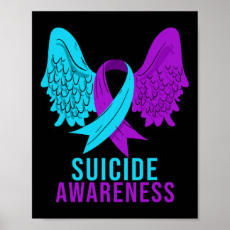 Zelfmoordbewustzijn Ribbon Mental Health Depressie Poster