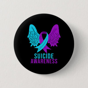 Zelfmoordbewustzijn Ribbon Mental Health Depressie Ronde Button 5,7 Cm