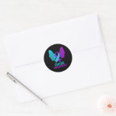 Zelfmoordbewustzijn Ribbon Mental Health Depressie Ronde Sticker (Envelop)