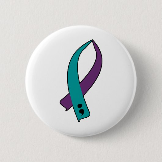 Zelfmoordbewustzijn Ribbon Ronde Button 5,7 Cm (Voorkant)