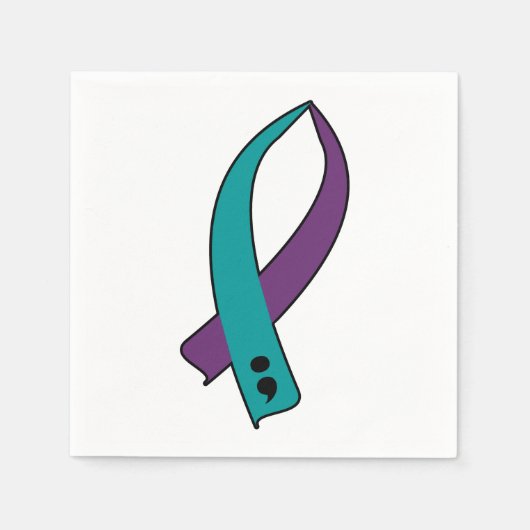 Zelfmoordbewustzijn Ribbon Servet (Voorkant)