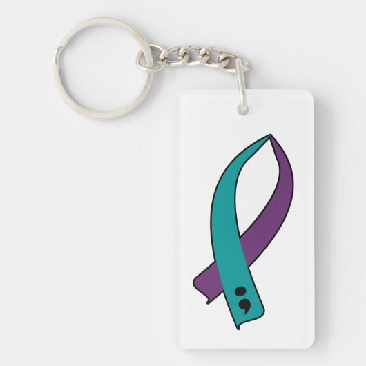 Zelfmoordbewustzijn Ribbon Sleutelhanger (Voorkant)