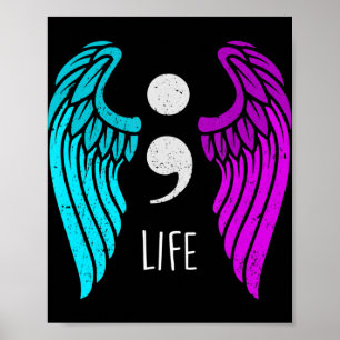 Zelfmoordbewustzijn - Semi colon Life Angel Poster