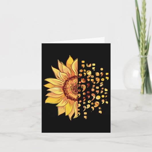 Zelfmoordbewustzijn Semicolon Depressie Geestelijk Kaart (Voorkant)