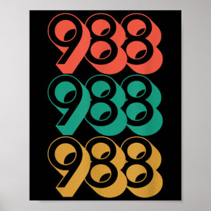 Zelfmoordbewustzijn - Shirt 988 - Zelfmoordprevent Poster