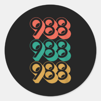 Zelfmoordbewustzijn - Shirt 988 - Zelfmoordprevent Ronde Sticker