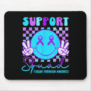 Zelfmoordbewustzijn Turquoise & Paarse Lint Steun Muismat