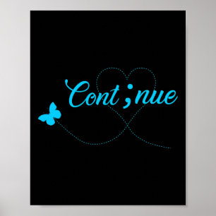 Zelfmoordbewustzijn voor vrouwen Gift Continue Sem Poster
