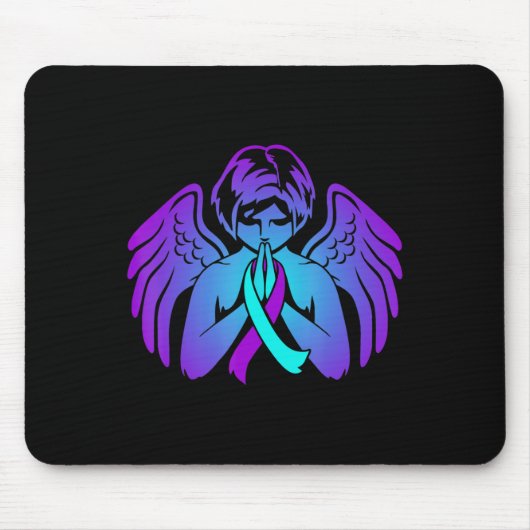 Zelfmoordbewustzijn Wings Angel Ribbon Happy Suppo Muismat (Voorkant)