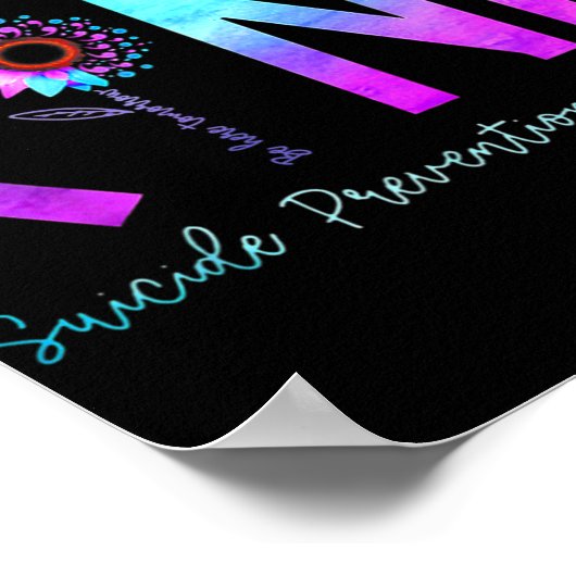 Zelfmoordbewustzijn Zelfmoordpreventie Zelfmoord W Poster (Hoek)