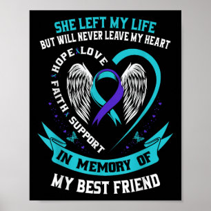 Zelfmoordbewustzijnsshirt Beste Vriend Preventie S Poster