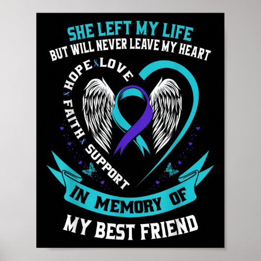 Zelfmoordbewustzijnsshirt Beste Vriend Preventie S Poster (Voorkant)