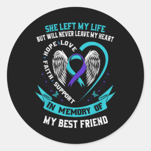 Zelfmoordbewustzijnsshirt Beste vriend preventie s Ronde Sticker