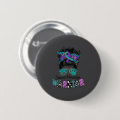 Zelfmoordbewustzijnsshirt rommelige knot haar Zelf Ronde Button 5,7 Cm (Voorkant /achterkant)