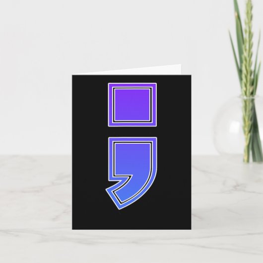 Zelfmoordpijn; Semicolon Suicide Prevention Aware Kaart (Voorkant)