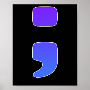 Zelfmoordpijn; Semicolon Suicide Prevention Aware Poster