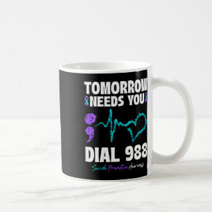 Zelfmoordpreventie 988 heeft je morgen mentaal nod koffiemok