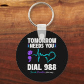 Zelfmoordpreventie 988 heeft je morgen mentaal nod sleutelhanger (Voorkant)