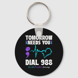 Zelfmoordpreventie 988 heeft je morgen mentaal nod sleutelhanger