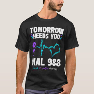 Zelfmoordpreventie 988 heeft je morgen mentaal nod t-shirt