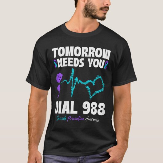 Zelfmoordpreventie 988 heeft je morgen mentaal nod t-shirt (Voorkant)