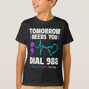 Zelfmoordpreventie 988 heeft je morgen mentaal nod t-shirt