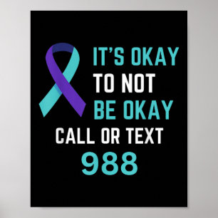 Zelfmoordpreventie 988 Hotline T-shirt 988 Zelfmoo Poster