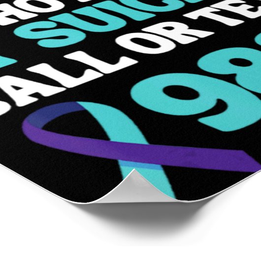 Zelfmoordpreventie 988 Hotline Ter Herinnering Aan Poster (Hoek)