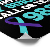 Zelfmoordpreventie 988 Hotline - Ter nagedachtenis Poster (Hoek)