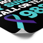 Zelfmoordpreventie 988 Hotline - Ter nagedachtenis Poster (Hoek)