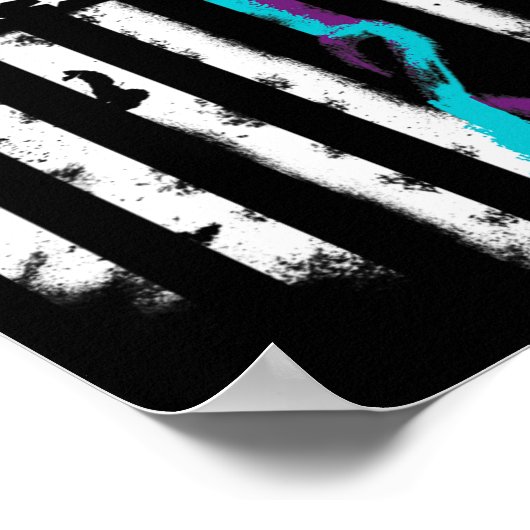 Zelfmoordpreventie Amerikaanse vlag bewustzijnslin Poster (Hoek)