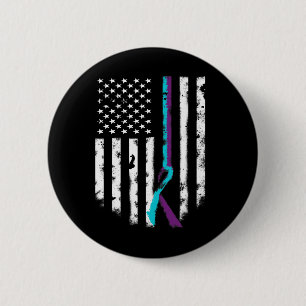 Zelfmoordpreventie Amerikaanse vlag bewustzijnslin Ronde Button 5,7 Cm