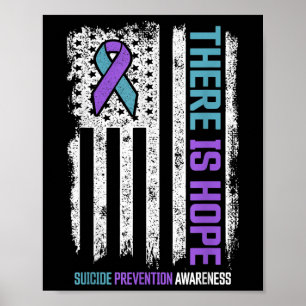 Zelfmoordpreventie Amerikaanse vlag Hoop Zelfmoord Poster