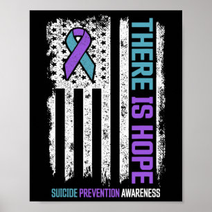 Zelfmoordpreventie Amerikaanse vlag Hoop Zelfmoord Poster