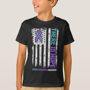 Zelfmoordpreventie Amerikaanse vlag Hoop Zelfmoord T-shirt