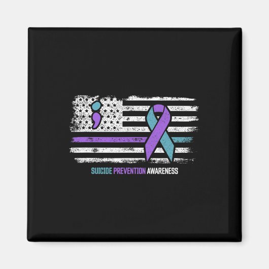 Zelfmoordpreventie Amerikaanse vlag Zelfmoordbewus Magneet (Voorkant)