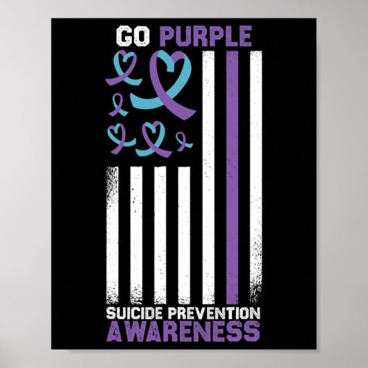 Zelfmoordpreventie Amerikaanse vlag Zelfmoordbewus Poster (Voorkant)