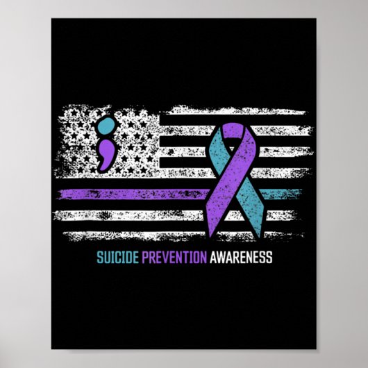 Zelfmoordpreventie Amerikaanse vlag Zelfmoordbewus Poster (Voorkant)