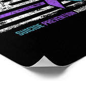 Zelfmoordpreventie Amerikaanse vlag Zelfmoordbewus Poster (Hoek)