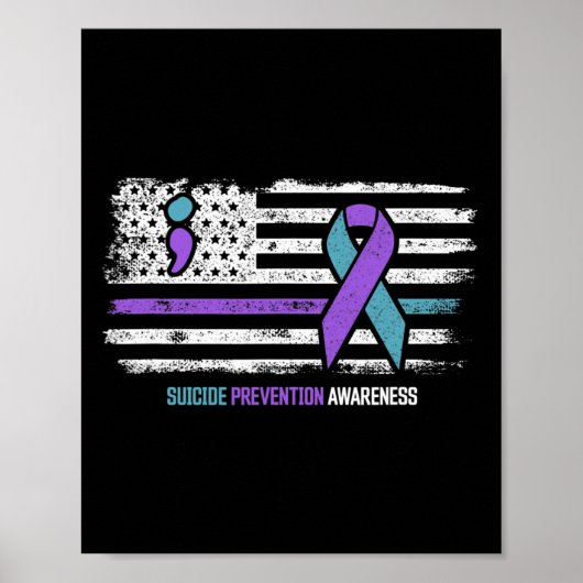 Zelfmoordpreventie Amerikaanse vlag Zelfmoordbewus Poster (Voorkant)